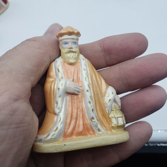 16 Piece Vintage 1983‎ Hand Painted Ceramic Nativity Set 4" Tallest Pieces - Picture 11 of 16